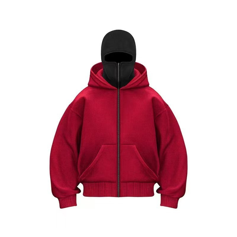 Blouson de baseball zippé à capuche pour homme