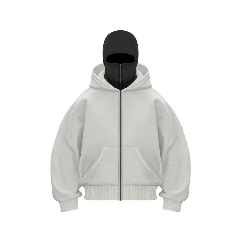 Blouson de baseball zippé à capuche pour homme