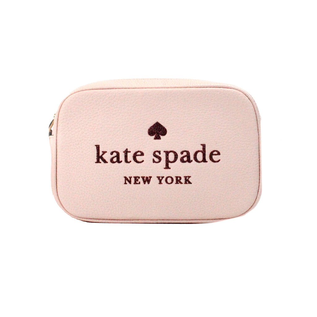 Sac appareil photo Kate Spade en cuir gaufré rose scintillant, mini