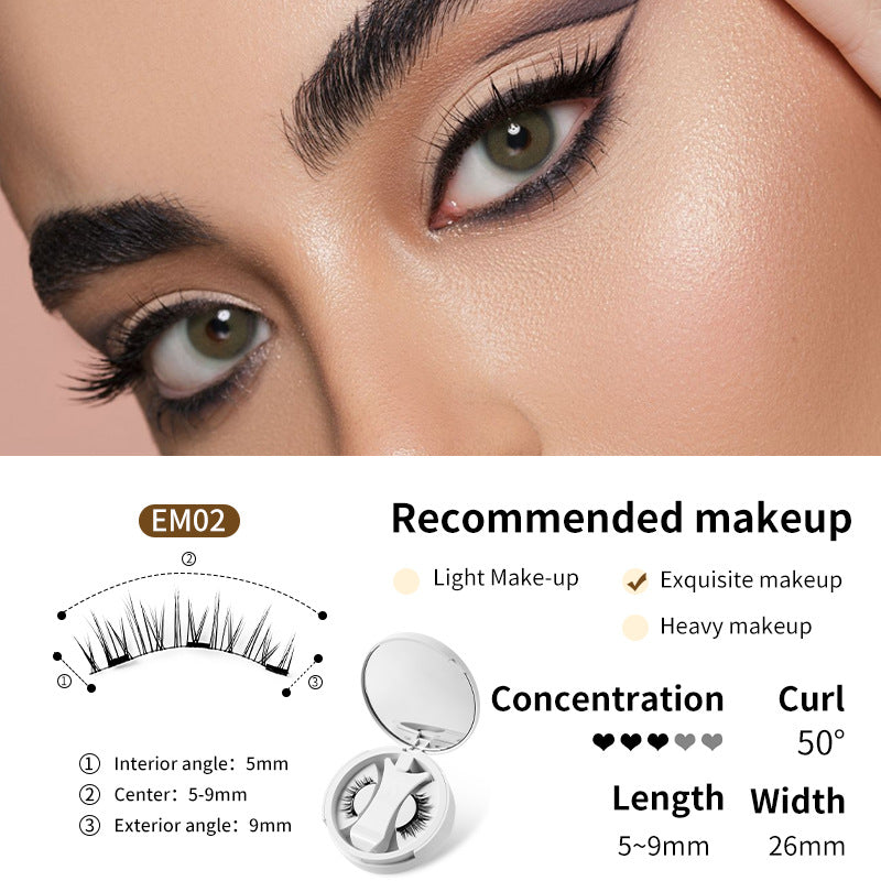 Ensemble de faux cils magnétiques avec applicateur