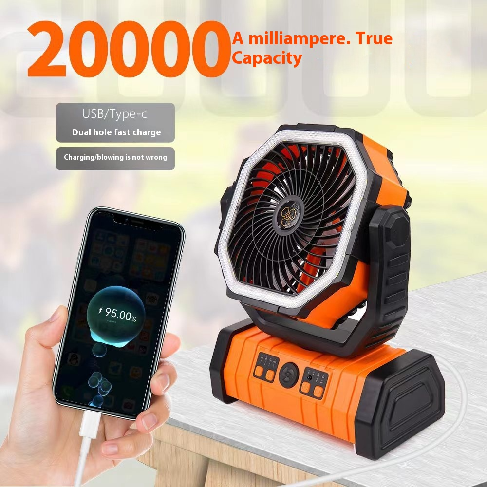 Banque d'alimentation extérieure pour appareils ménagers avec ventilateur de camping et lumière LED