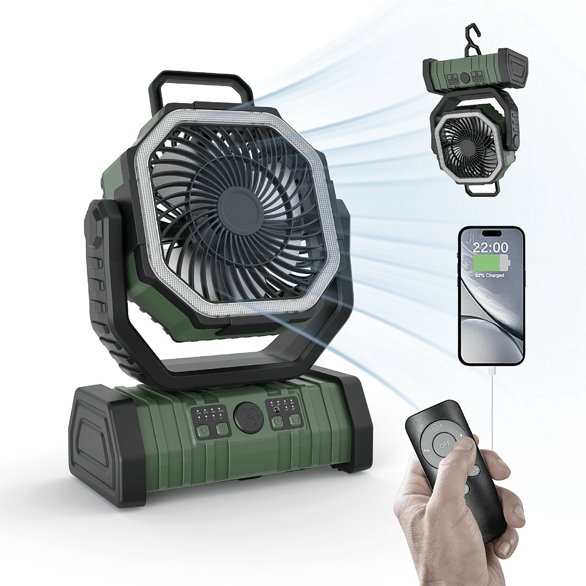 Banque d'alimentation extérieure pour appareils ménagers avec ventilateur de camping et lumière LED